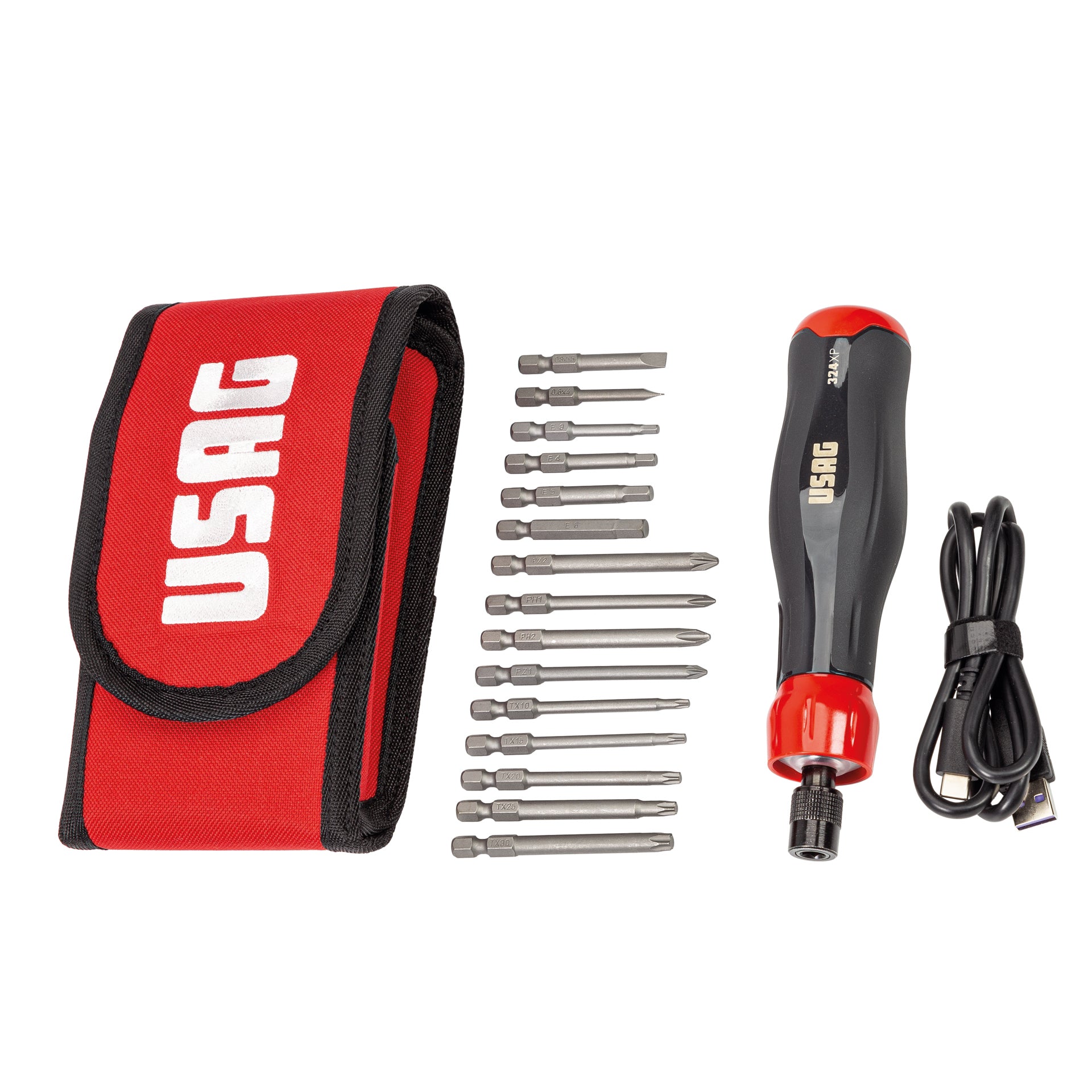 324 XP/B16 - Electric screwdriver in case with inserts (16 pieces) - Usag - U03240801 324 XP/B16 - Electric screwdriver in case with inserts (16 pieces) - Usag - U03240801